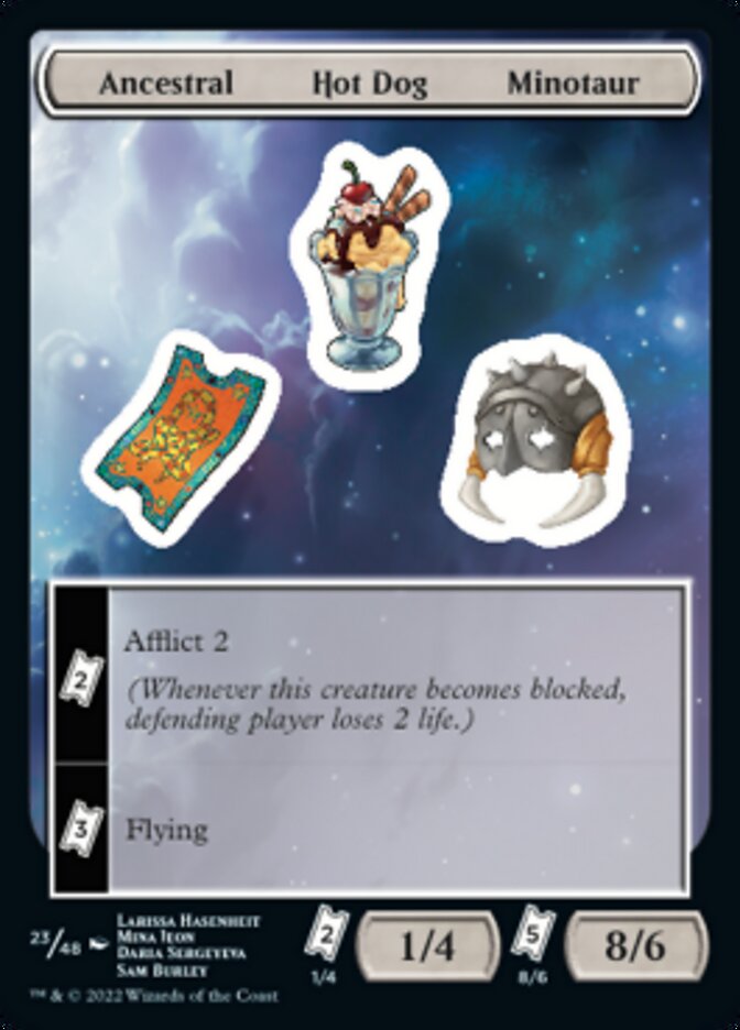 Ancestral Hot Dog Minotaur [Unfinity Stickers] | Amazing Games TCG