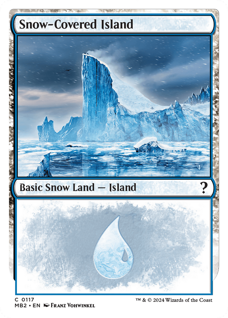 Snow-Covered Island (White Border) [Mystery Booster 2] | Amazing Games TCG