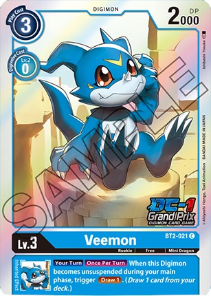 Veemon [BT2-021] (DC-1 Grand Prix) [Release Special Booster Promos] | Amazing Games TCG