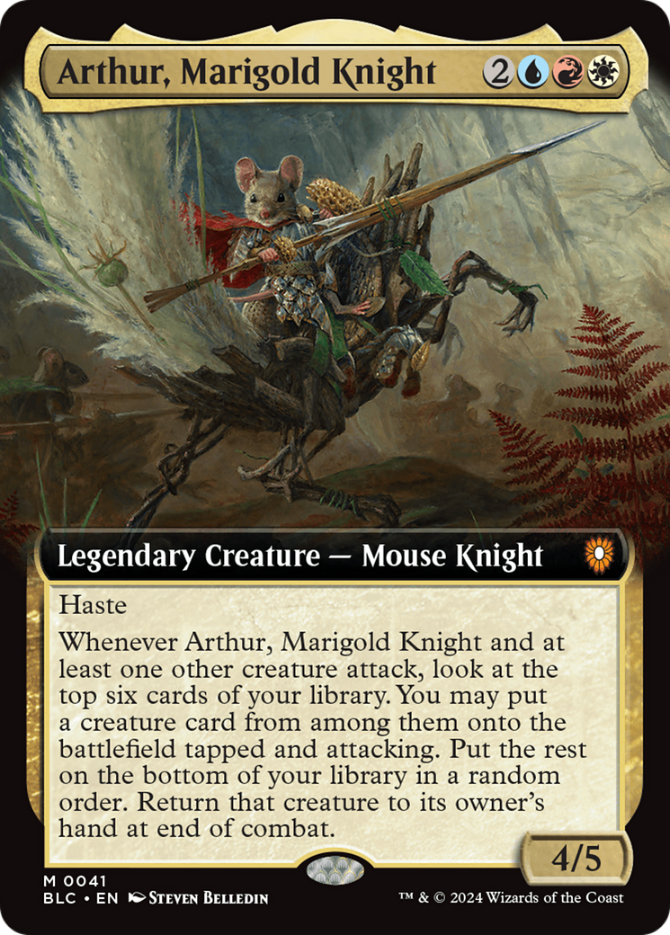 Arthur, Marigold Knight (Extended Art) [Bloomburrow Commander] | Amazing Games TCG