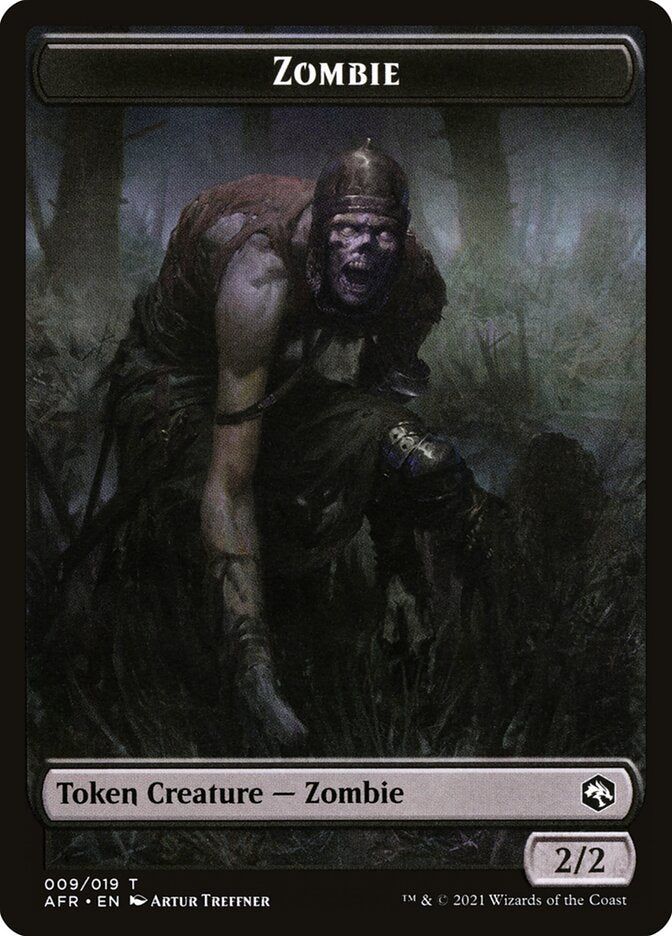 Zombie // Dog Illusion Double-Sided Token [Dungeons & Dragons: Adventures in the Forgotten Realms Tokens] | Amazing Games TCG
