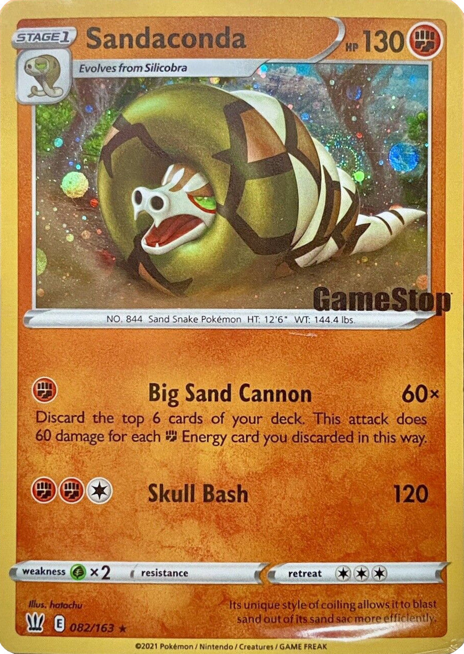 Sandaconda (082/163) (GameStop Exclusive) [Sword & Shield: Battle Styles] | Amazing Games TCG