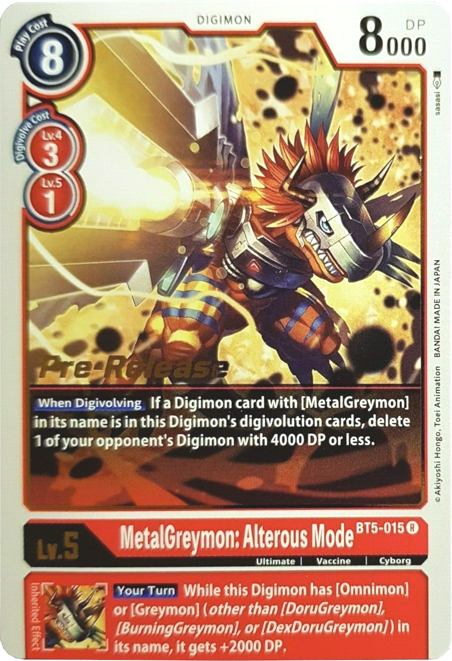 MetalGreymon: Alterous Mode [BT5-015] [Battle of Omni Pre-Release Promos] | Amazing Games TCG