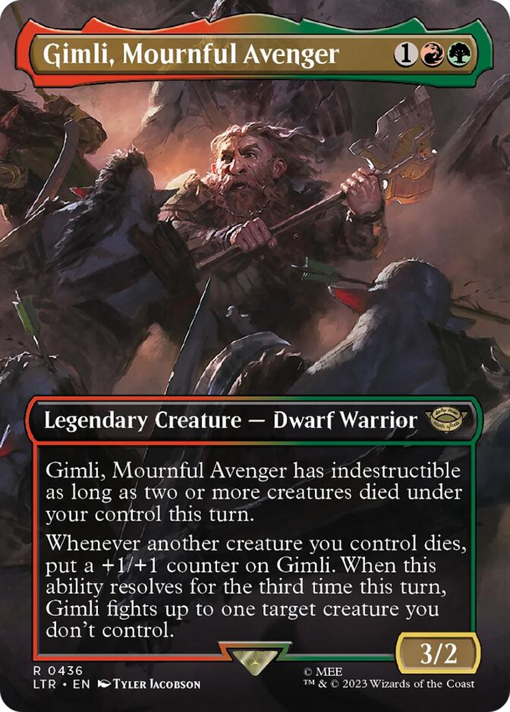 Gimli, Mournful Avenger (Borderless Alternate Art) [The Lord of the Rings: Tales of Middle-Earth] | Amazing Games TCG