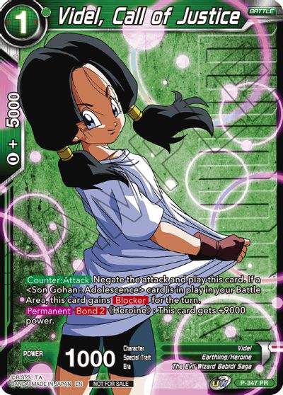 Videl, Call of Justice (Winner Stamped) (P-347) [Tournament Promotion Cards] | Amazing Games TCG