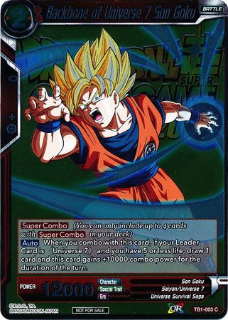 Backbone of Universe 7 Son Goku (Metallic Foil) (Event Pack 2018) (TB1-003) [Promotion Cards] | Amazing Games TCG
