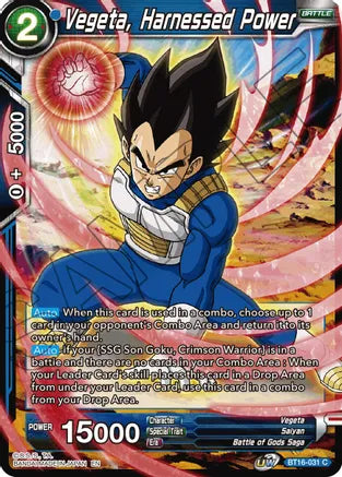 Vegeta, Harnessed Power (BT16-031) [Realm of the Gods] | Amazing Games TCG