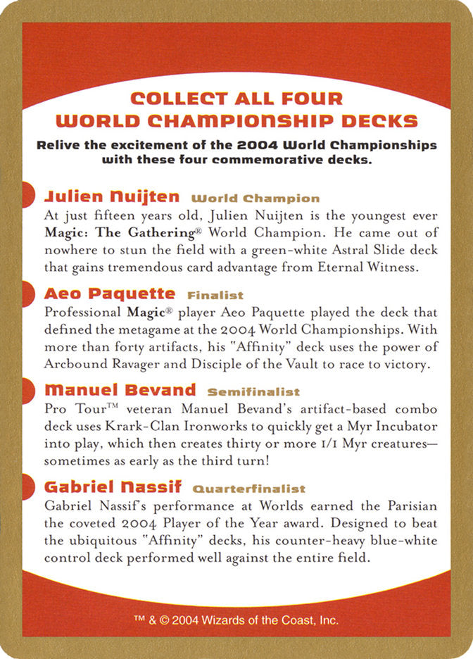 2004 World Championships Ad [World Championship Decks 2004] | Amazing Games TCG