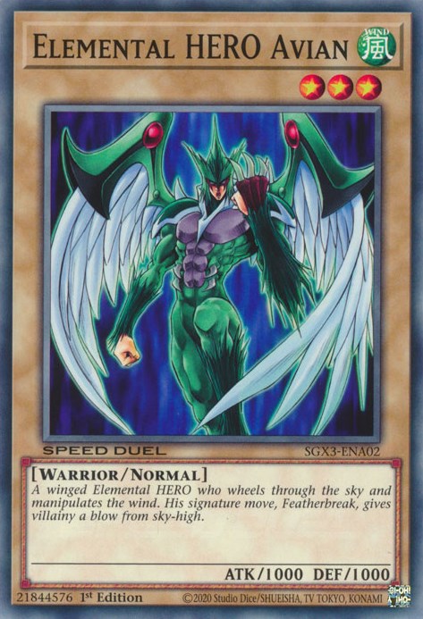 Elemental HERO Avian [SGX3-ENA02] Common | Amazing Games TCG