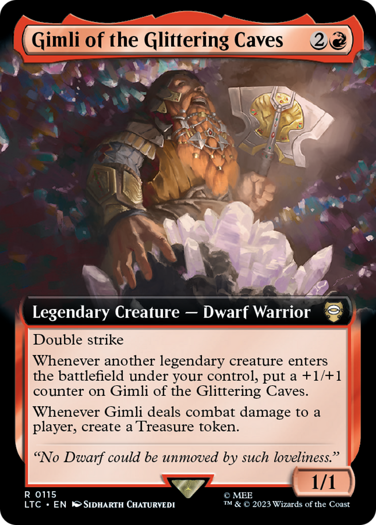 Gimli of the Glittering Caves (Extended Art) [The Lord of the Rings: Tales of Middle-Earth Commander] | Amazing Games TCG