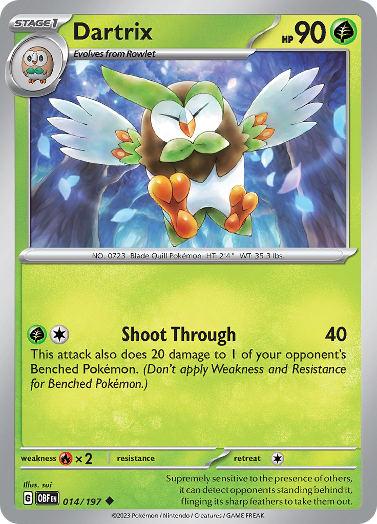 Dartrix (014/197) [Scarlet & Violet: Obsidian Flames] | Amazing Games TCG