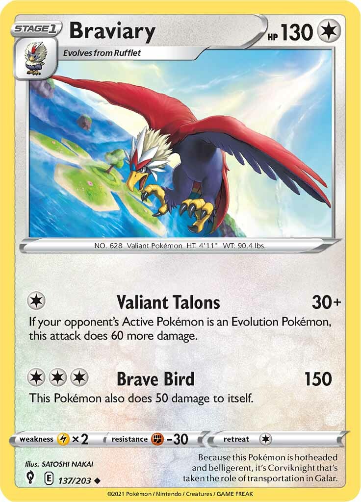 Braviary (137/203) [Sword & Shield: Evolving Skies] | Amazing Games TCG