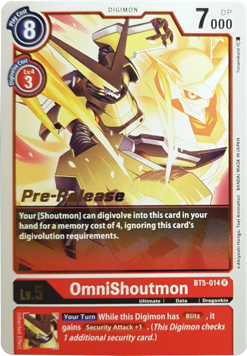 OmniShoutmon [BT5-014] [Battle of Omni Pre-Release Promos] | Amazing Games TCG