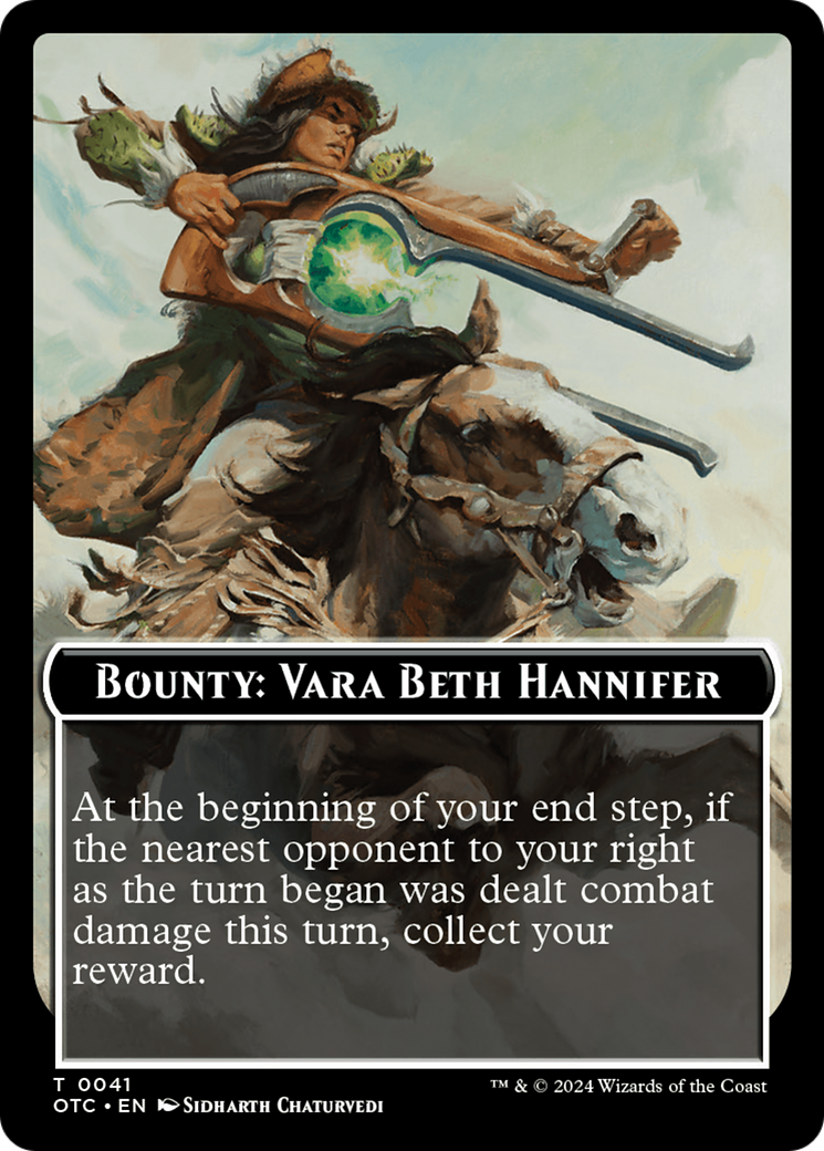 Bounty: Vara Beth Hannifer // Bounty Rules Double-Sided Token [Outlaws of Thunder Junction Commander Tokens] | Amazing Games TCG