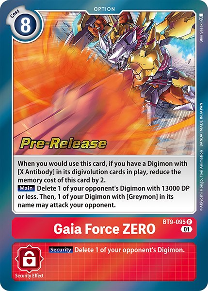 Gaia Force ZERO [BT9-095] [X Record Pre-Release Promos] | Amazing Games TCG