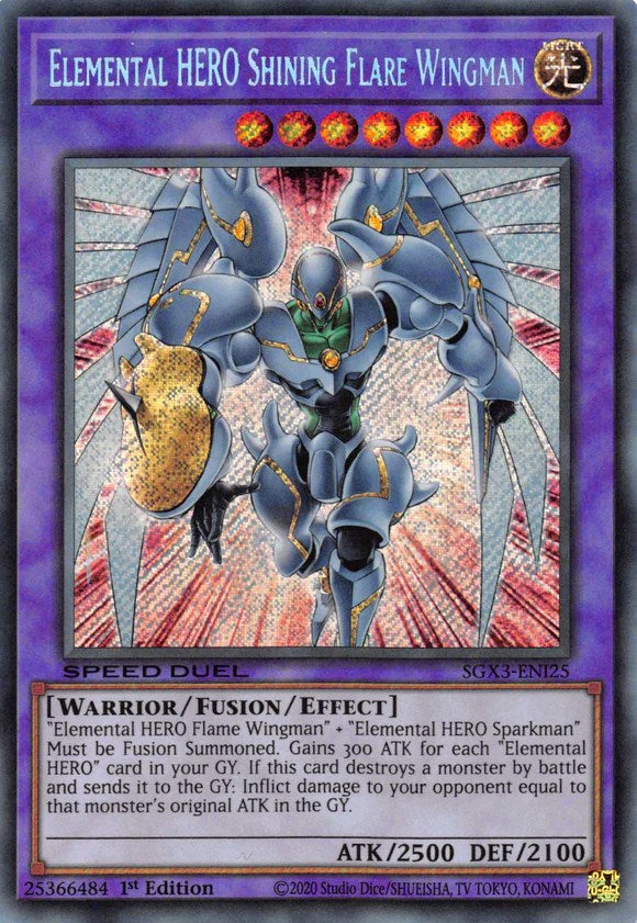 Elemental HERO Shining Flare Wingman [SGX3-ENI25] Secret Rare | Amazing Games TCG