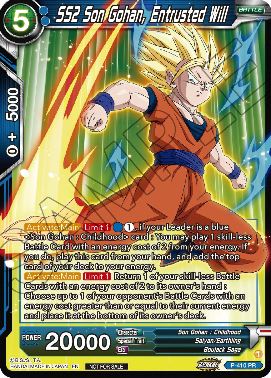 SS2 Son Gohan, Entrusted Will (P-410) [Promotion Cards] | Amazing Games TCG