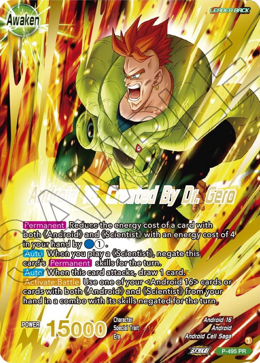 Android 16 // Android 16, Created By Dr. Gero (Gold Stamped) (P-495) [Promotion Cards] | Amazing Games TCG