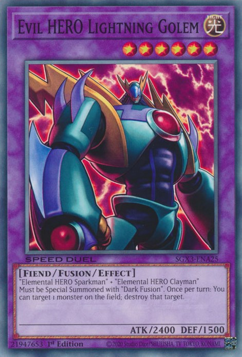 Evil HERO Lightning Golem [SGX3-ENA25] Common | Amazing Games TCG