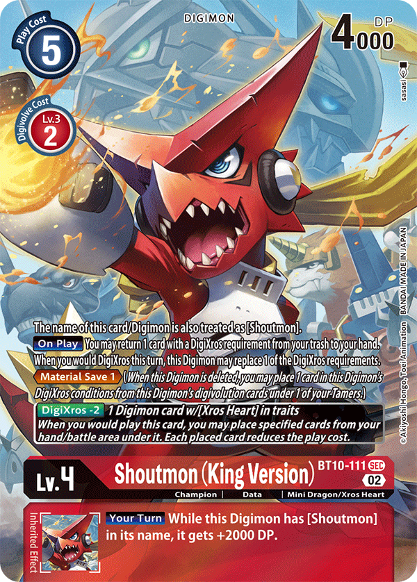 Shoutmon (King Version) [BT10-111] (Alternate Art) [Xros Encounter] | Amazing Games TCG