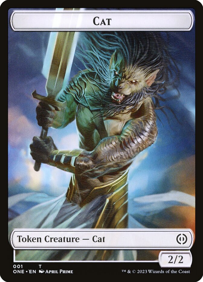 Phyrexian Goblin // Cat Double-Sided Token [Phyrexia: All Will Be One Tokens] | Amazing Games TCG