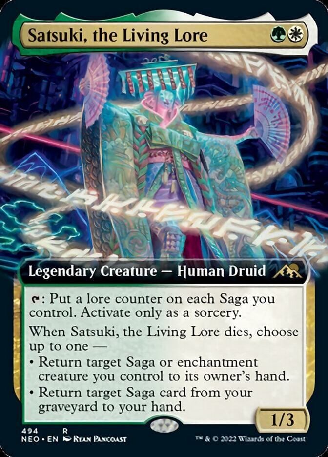 Satsuki, the Living Lore (Extended Art) [Kamigawa: Neon Dynasty] | Amazing Games TCG