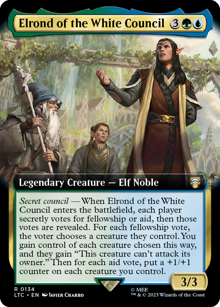 Elrond of the White Council (Extended Art) [The Lord of the Rings: Tales of Middle-Earth Commander] | Amazing Games TCG