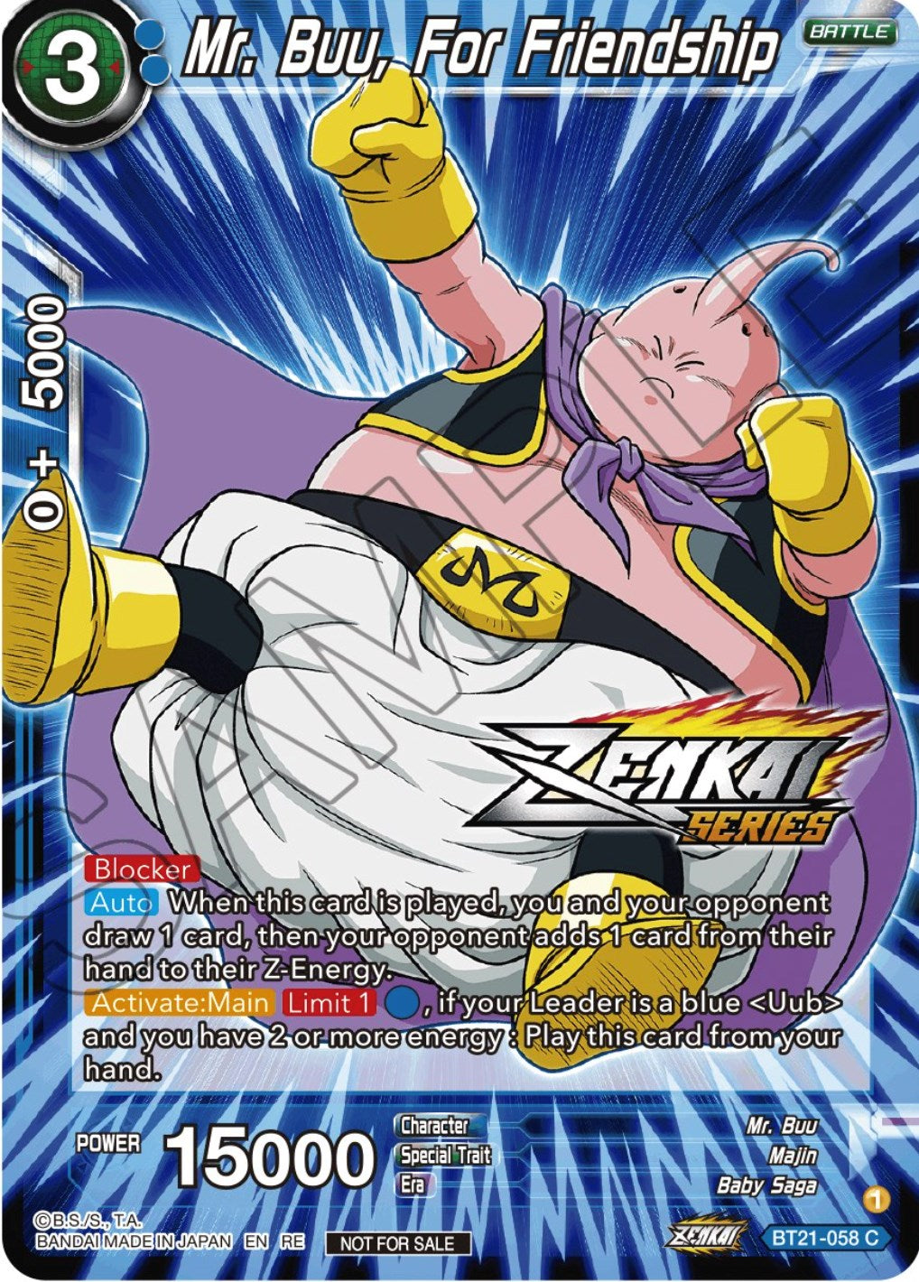 Mr. Buu, For Friendship (Event Pack 12) (BT21-058) [Tournament Promotion Cards] | Amazing Games TCG