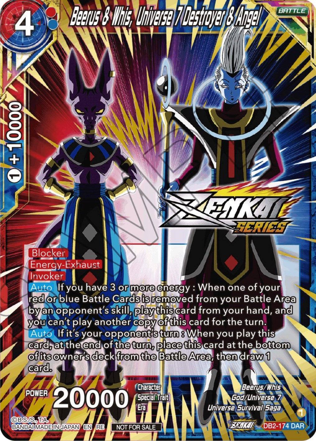 Beerus & Whis, Universe 7 Destroyer & Angel (Event Pack 12) (DB2-174) [Tournament Promotion Cards] | Amazing Games TCG