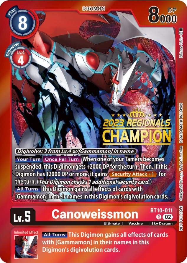 Canoweissmon [BT10-011] (2023 Regionals Champion) [Xros Encounter Promos] | Amazing Games TCG