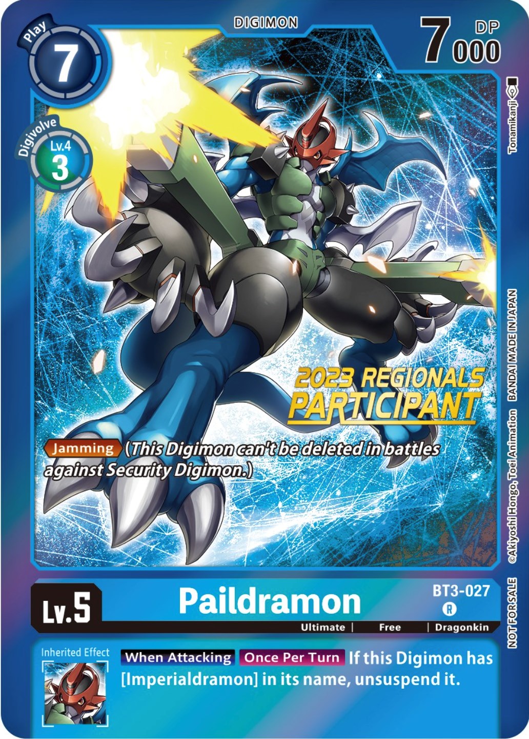 Paildramon [BT3-027] (2023 Regionals Participant) [Release Special Booster Promos] | Amazing Games TCG