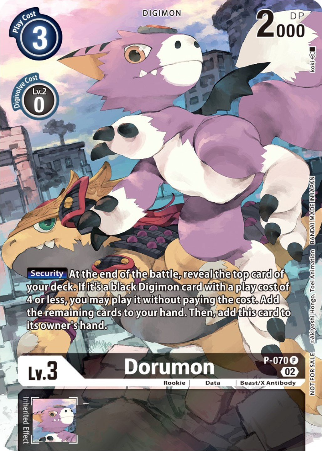 Dorumon [P-070] (Official Tournament Pack Vol. 10) [Promotional Cards] | Amazing Games TCG