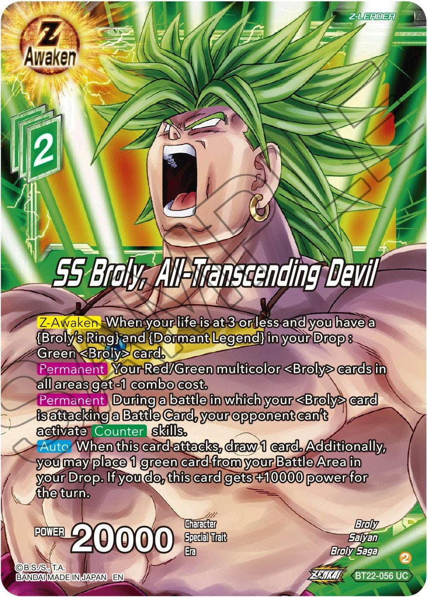 SS Broly, All-Transcending Devil (BT22-056) [Critical Blow] | Amazing Games TCG
