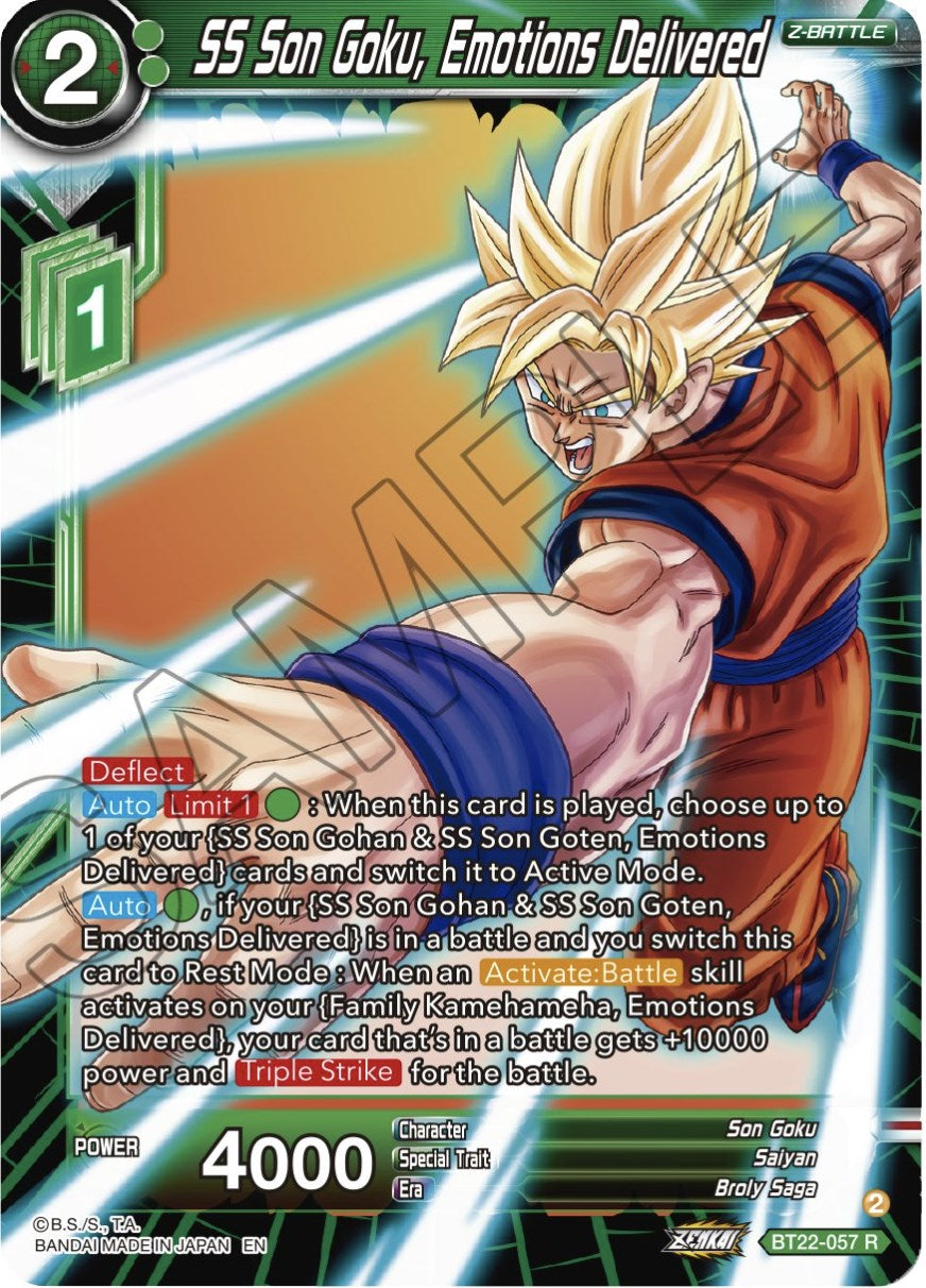 SS Son Goku, Emotions Delivered (BT22-057) [Critical Blow] | Amazing Games TCG