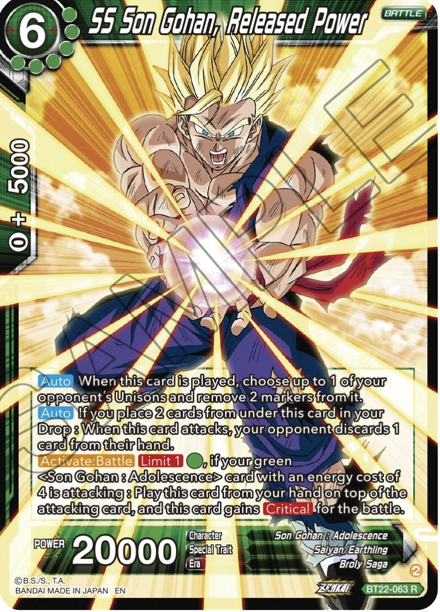 SS Son Gohan, Released Power (BT22-063) [Critical Blow] | Amazing Games TCG