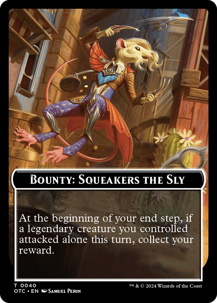 Bounty: Squeakers the Sly // Bounty Rules Double-Sided Token [Outlaws of Thunder Junction Commander Tokens] | Amazing Games TCG