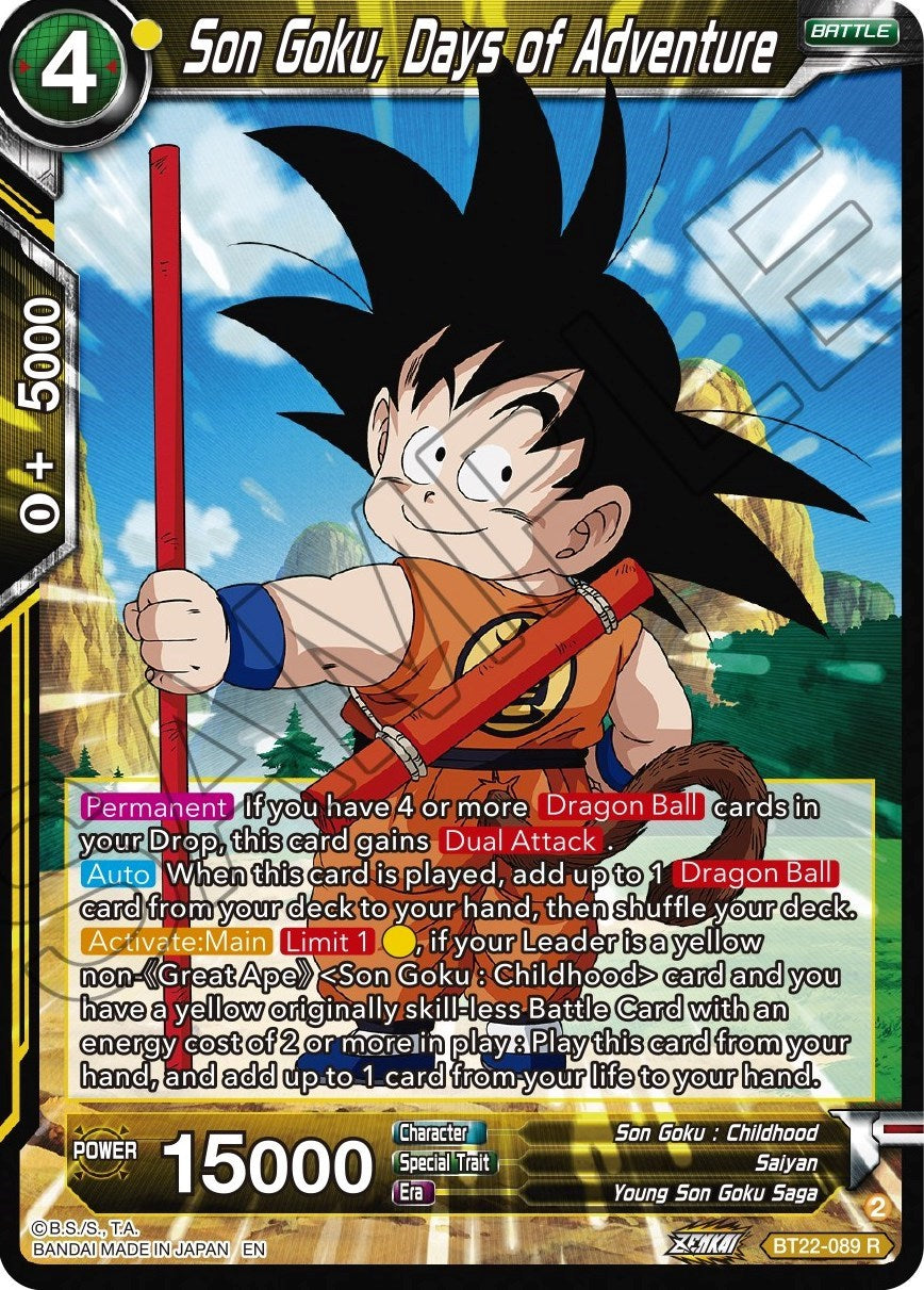 Son Goku, Days of Adventure (BT22-089) [Critical Blow] | Amazing Games TCG