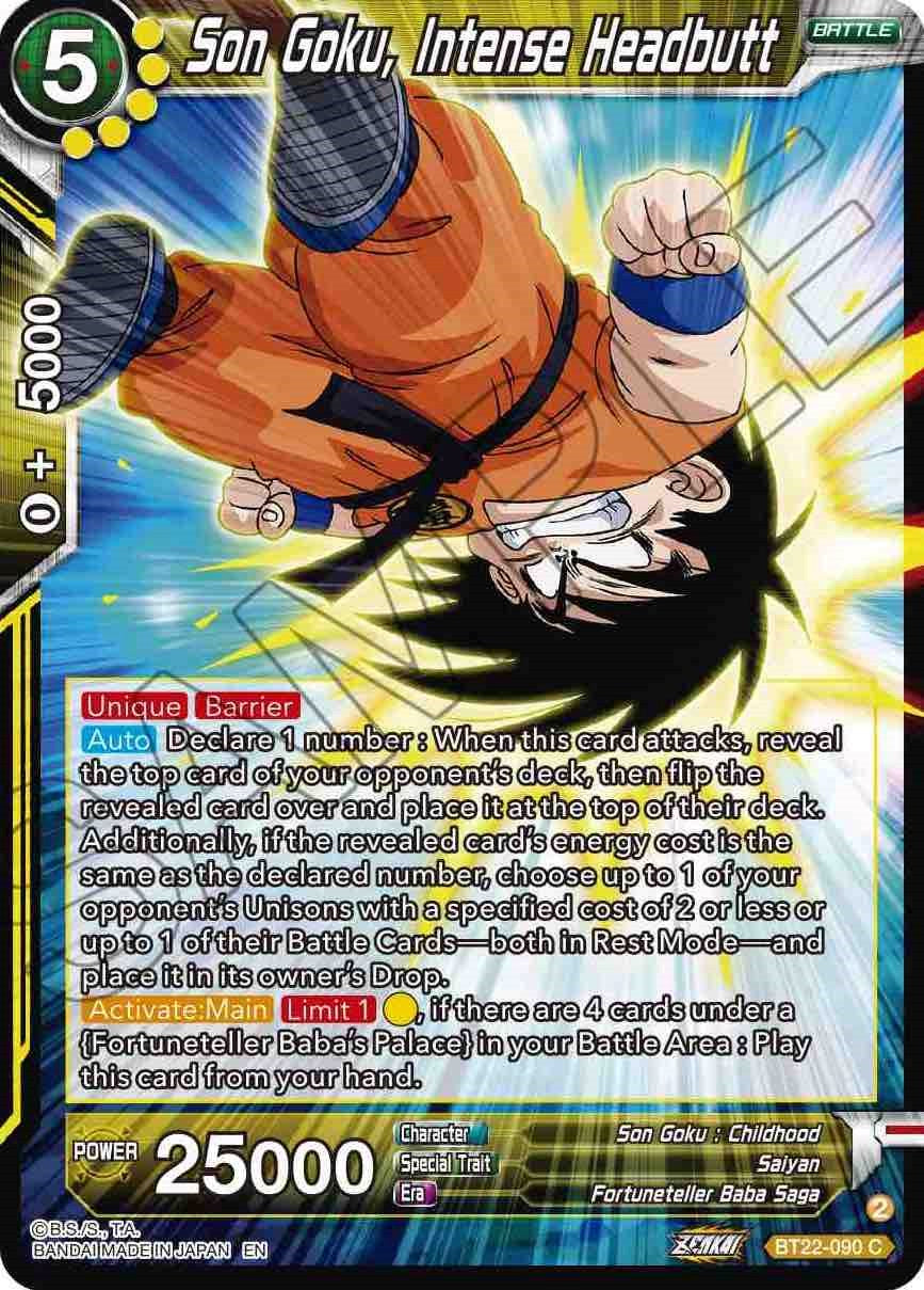 Son Goku, Intense Headbutt (BT22-090) [Critical Blow] | Amazing Games TCG