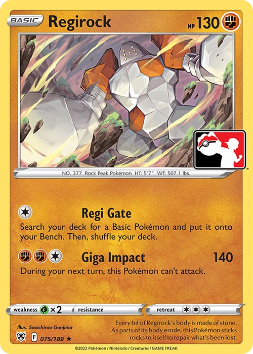 Regirock (075/189) [Prize Pack Series Three] | Amazing Games TCG