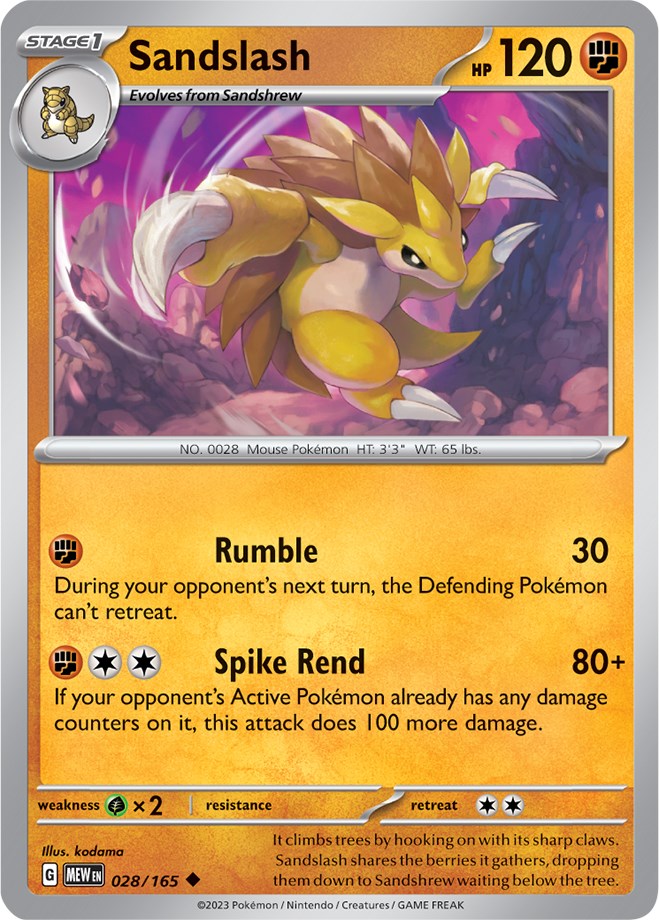 Sandslash (028/165) [Scarlet & Violet: 151] | Amazing Games TCG