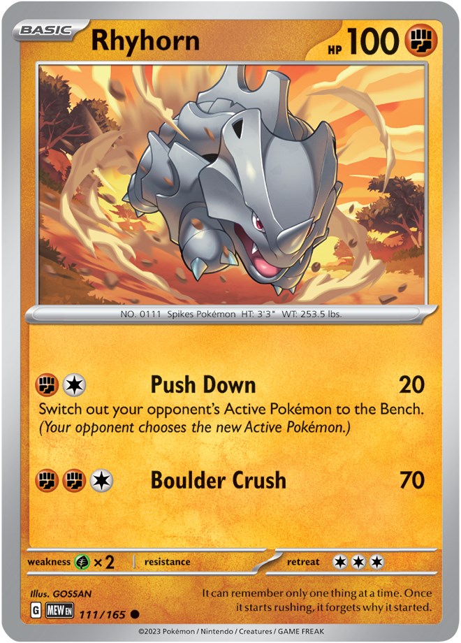 Rhyhorn (111/165) [Scarlet & Violet: 151] | Amazing Games TCG