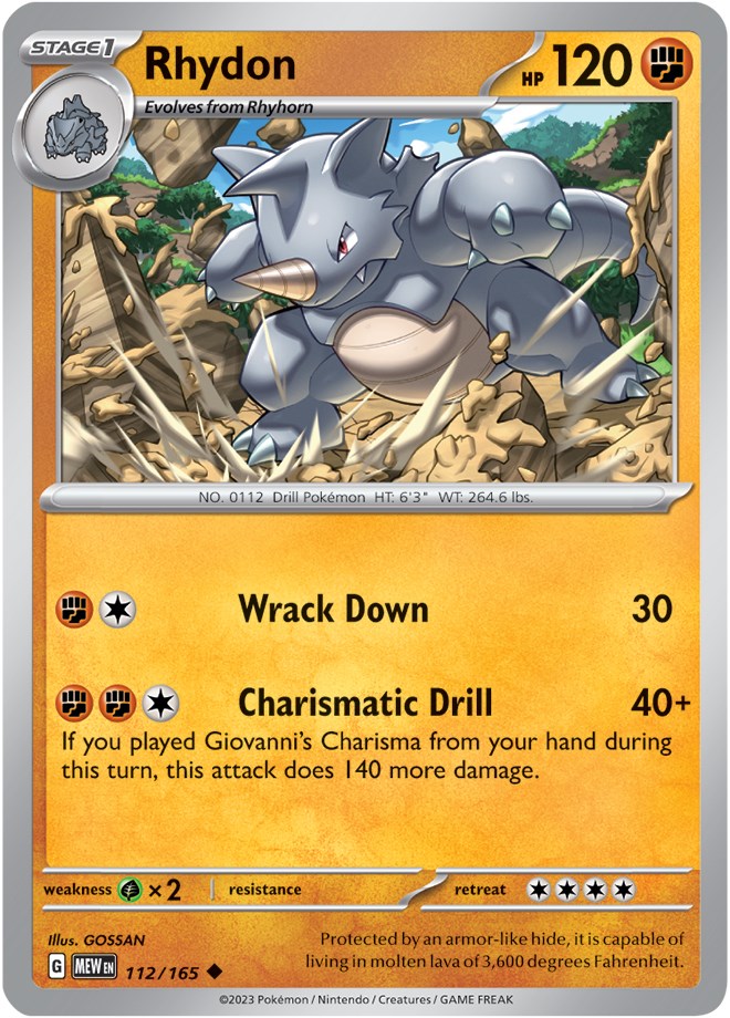 Rhydon (112/165) [Scarlet & Violet: 151] | Amazing Games TCG