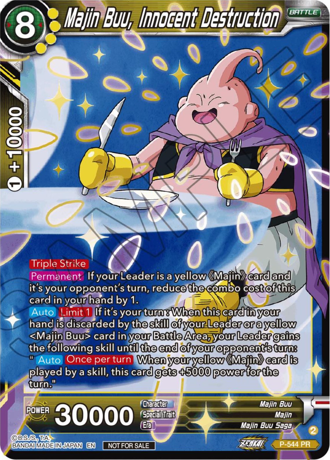 Majin Buu, Innocent Destruction (Championship Selection Pack 2023 Vol.3) (Gold-Stamped) (P-544) [Tournament Promotion Cards] | Amazing Games TCG