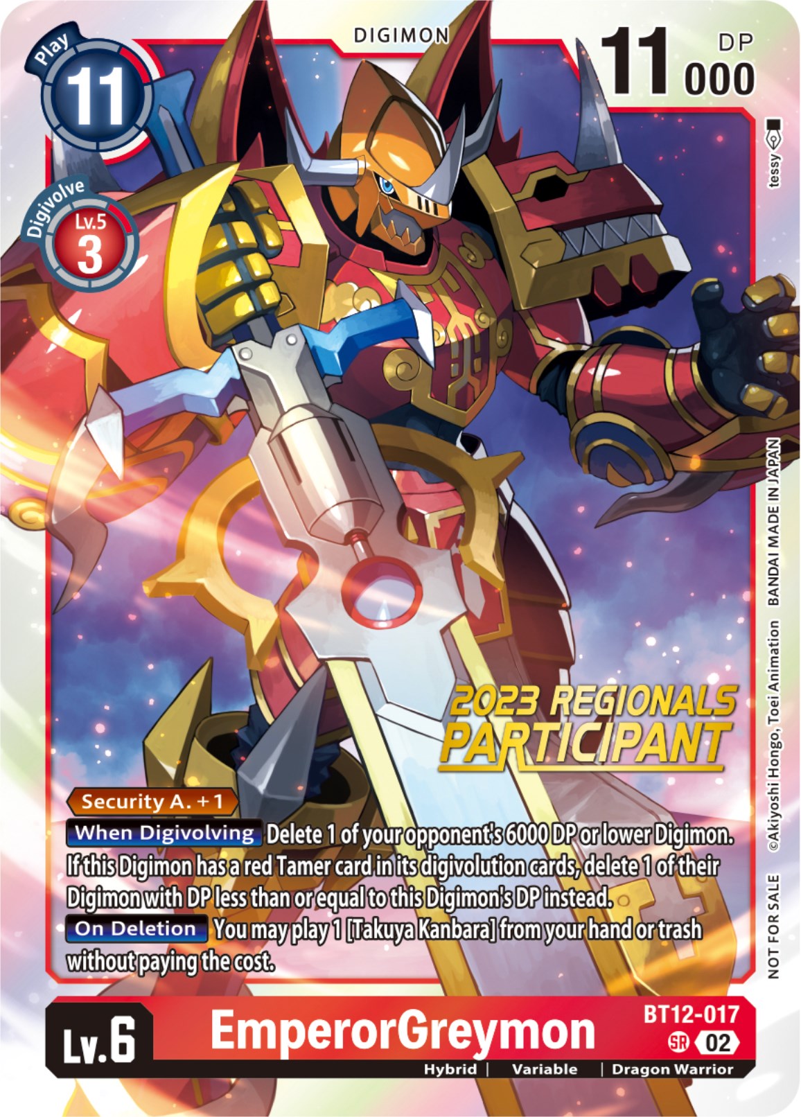 EmperorGreymon [BT12-017] (2023 Regionals Participant) [Across Time] | Amazing Games TCG