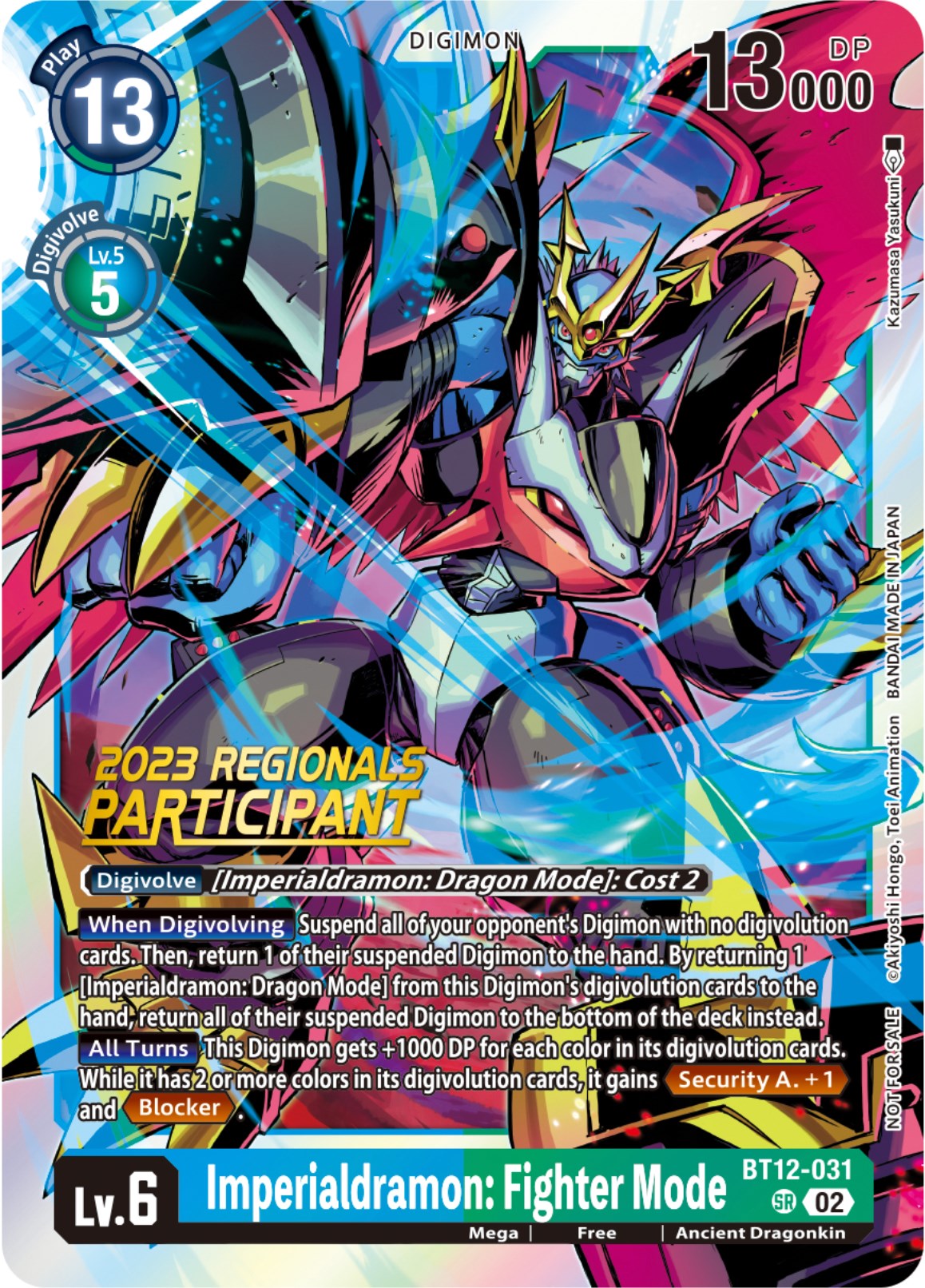 Imperialdramon: Fighter Mode [BT12-031] (2023 Regionals Participant) [Across Time] | Amazing Games TCG