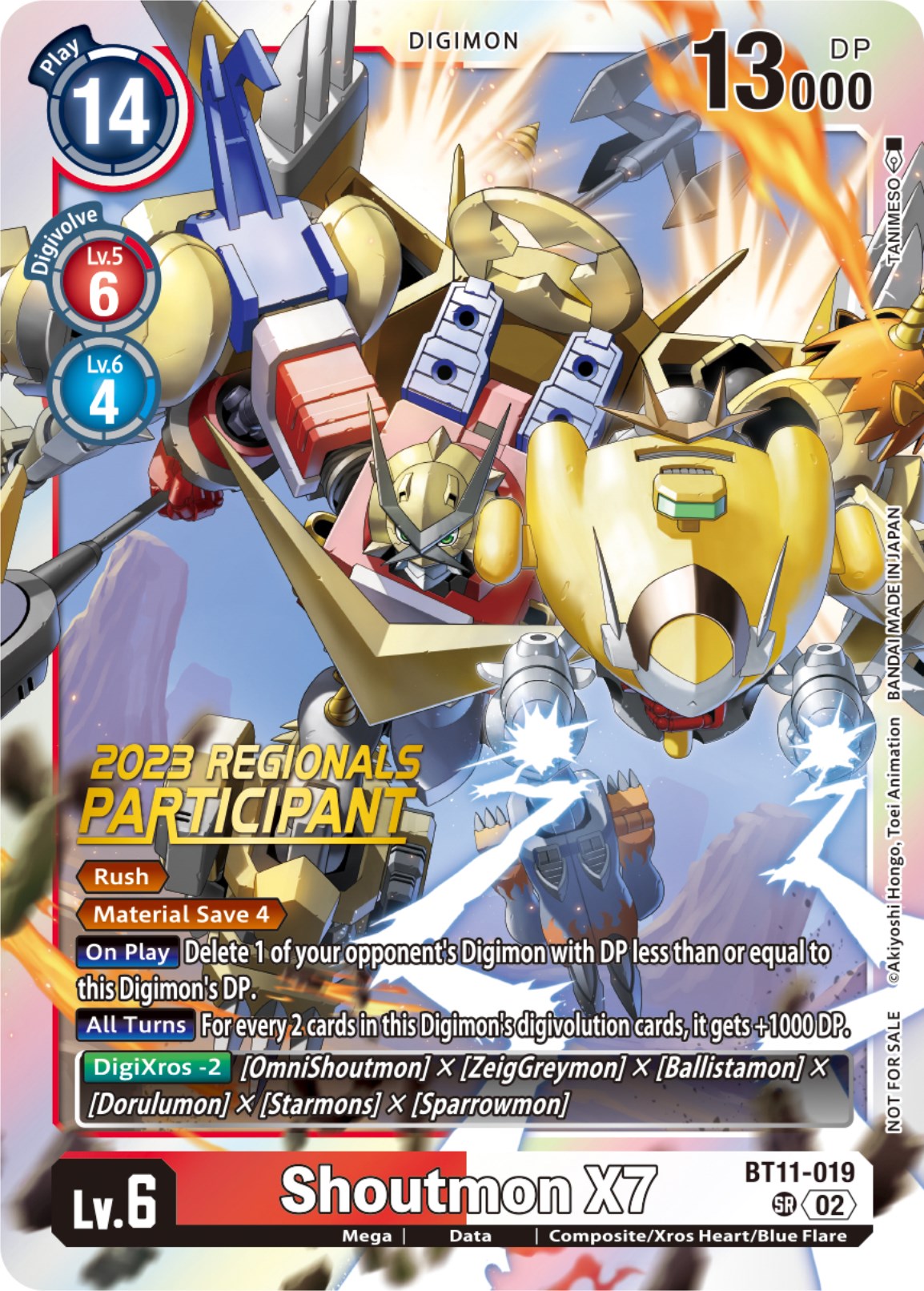 Shoutmon X7 [BT11-019] (2023 Regionals Participant) [Dimensional Phase] | Amazing Games TCG