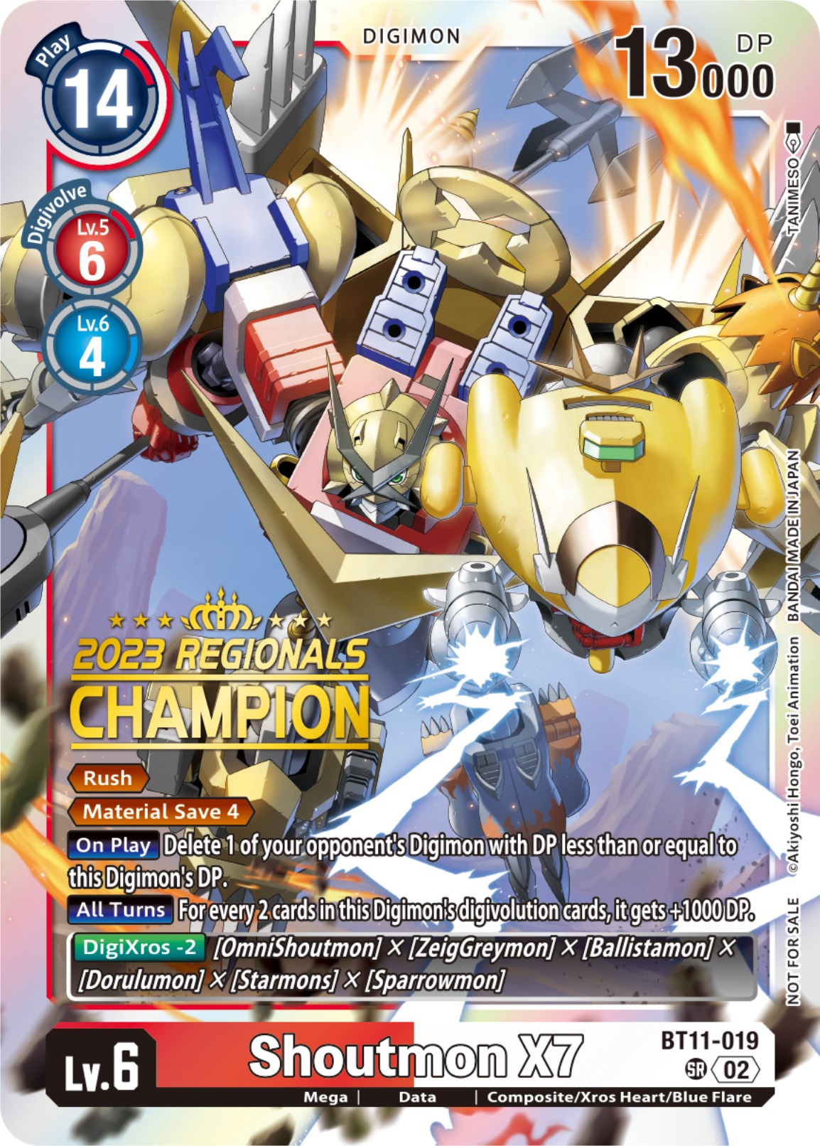 Shoutmon X7 [BT11-019] (2023 Regionals Champion) [Dimensional Phase] | Amazing Games TCG