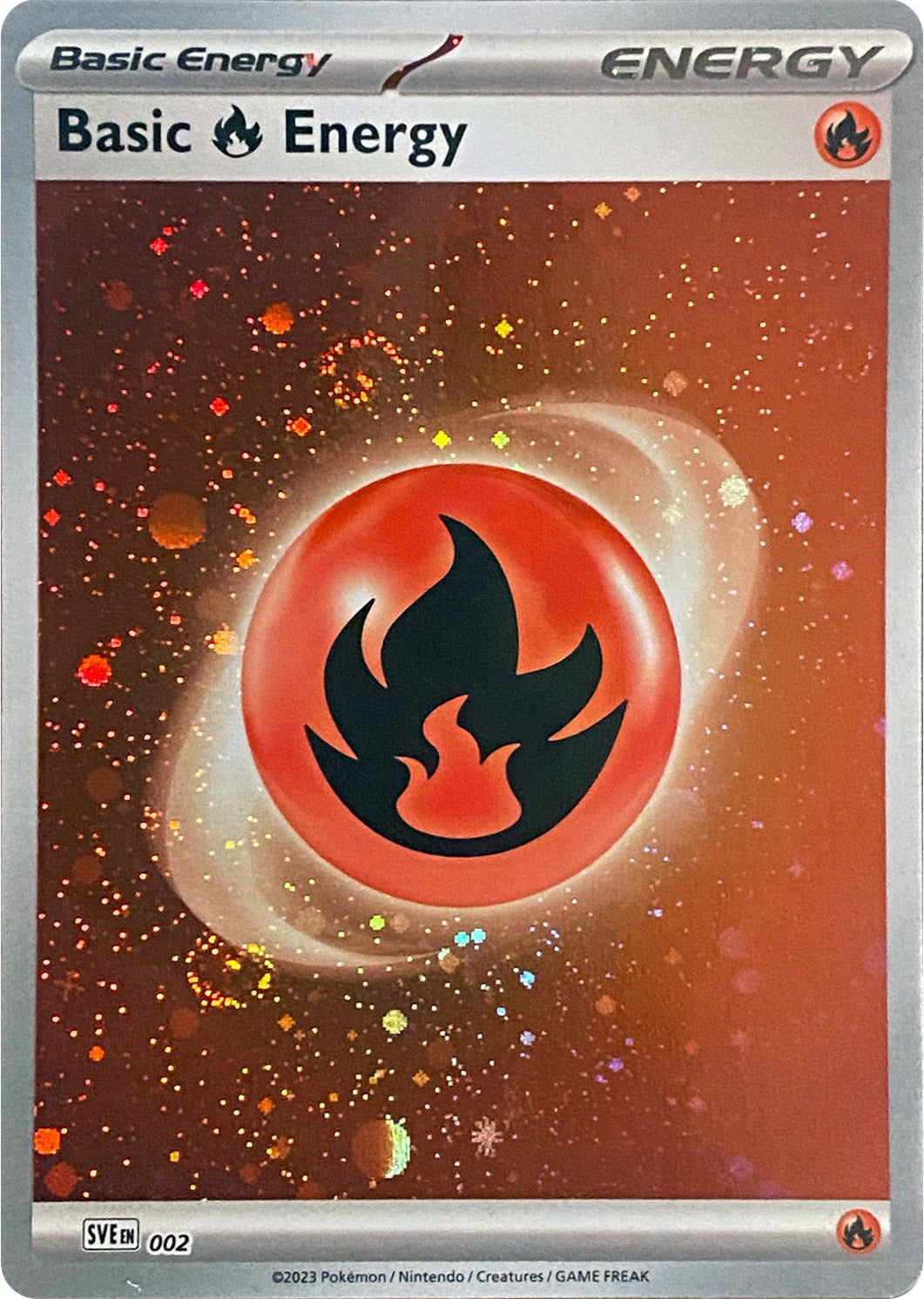 Basic Fire Energy (002) (Cosmos Holo) [Scarlet & Violet: Base Set] | Amazing Games TCG