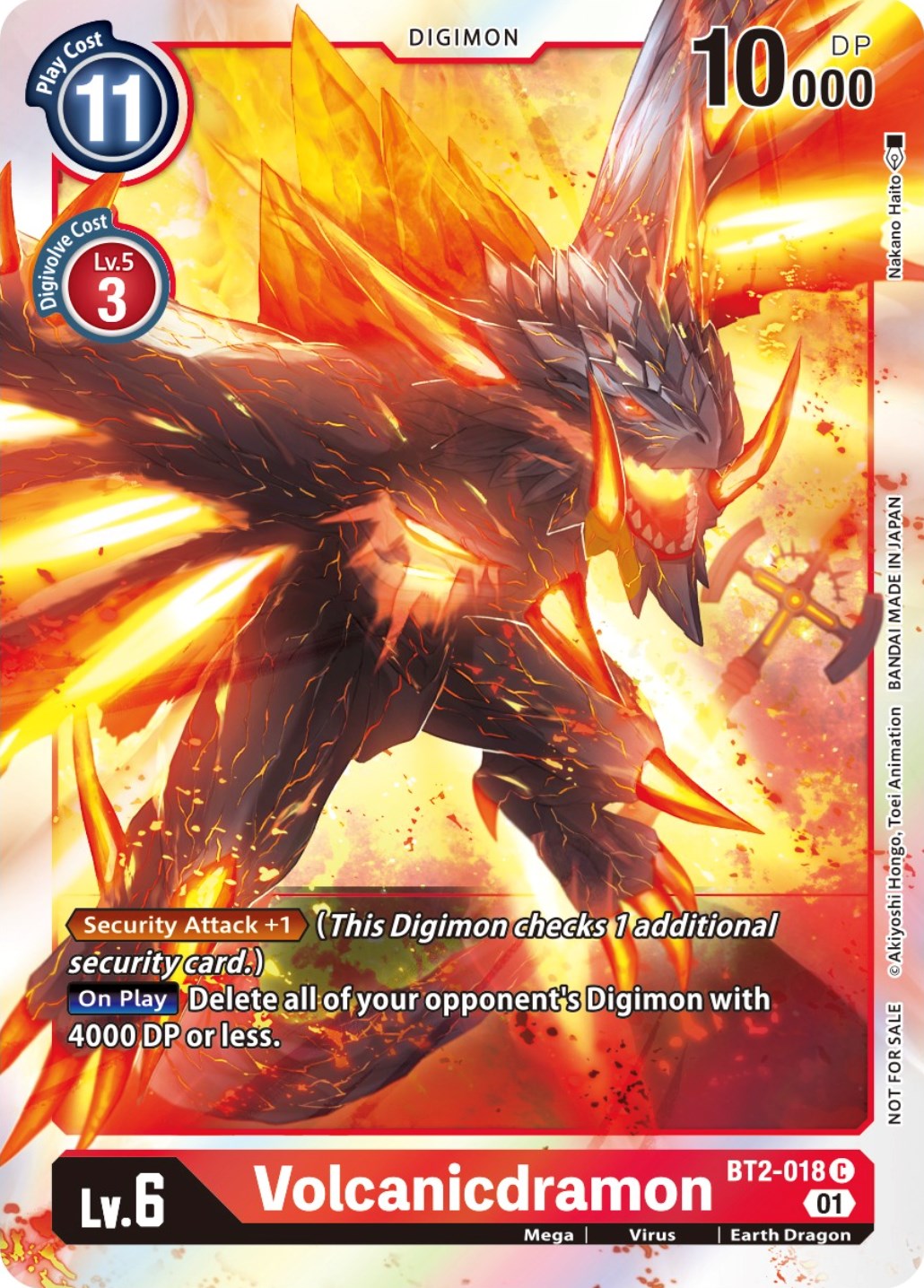 Volcanicdramon [BT2-018] (ST-11 Special Entry Pack) [Release Special Booster Promos] | Amazing Games TCG