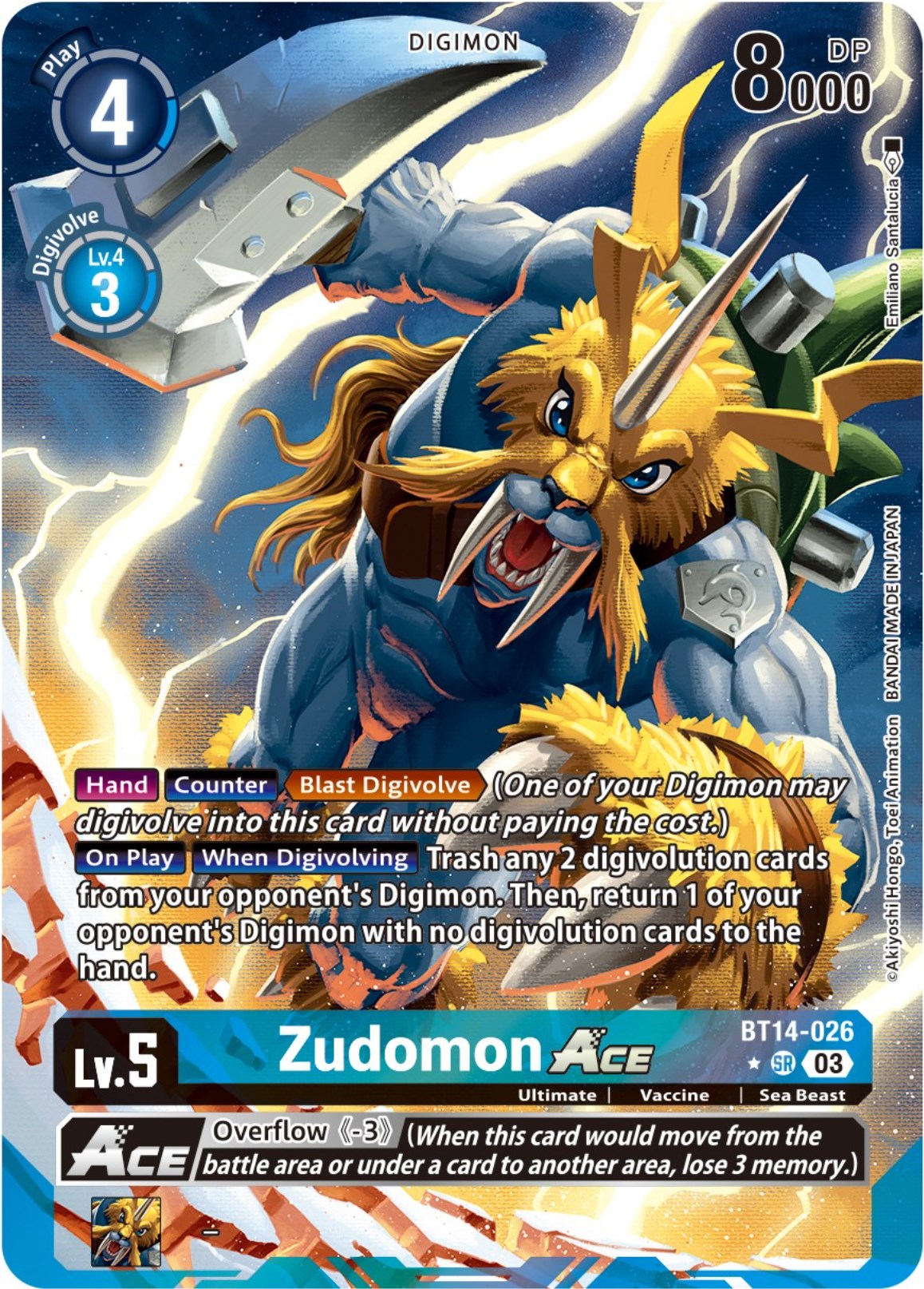 Zudomon Ace [BT14-026](Alternate Art) [Blast Ace] | Amazing Games TCG